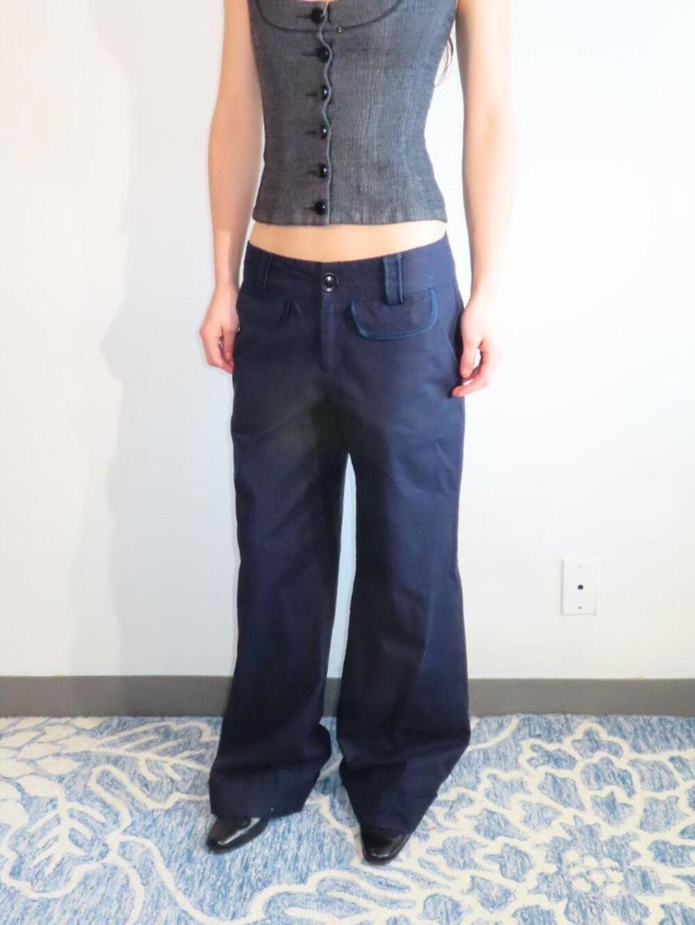 Nanette Lepore Women's Blue and Navy Trousers - Picture 2 of 5
